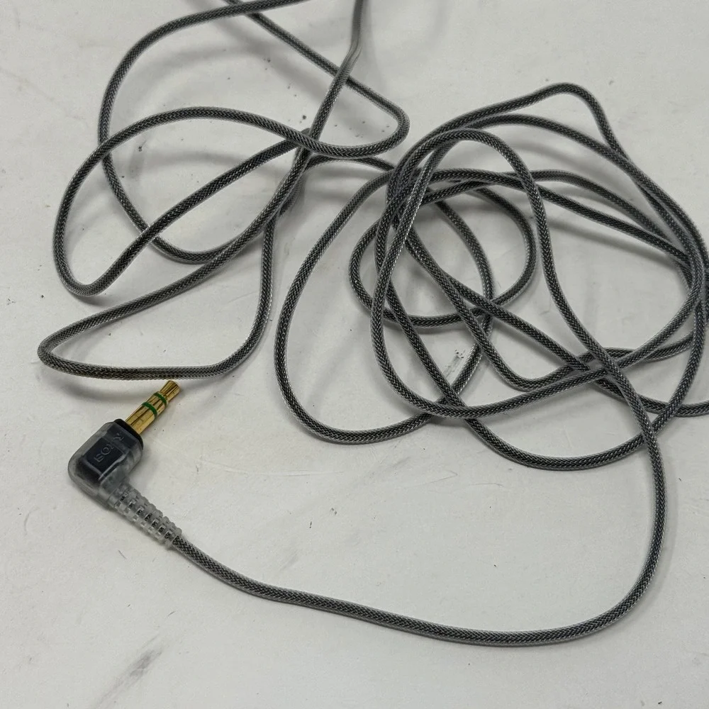 Sony MDR-Q33 Blue Silver Clip On Headphones Vintage Wired Braided Cord AS IS
